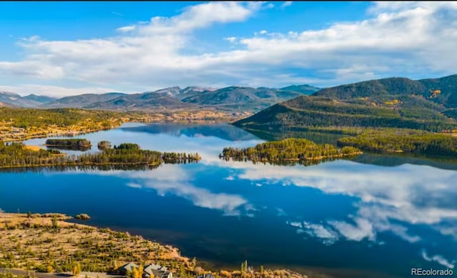 property view of water featuring a mountain view