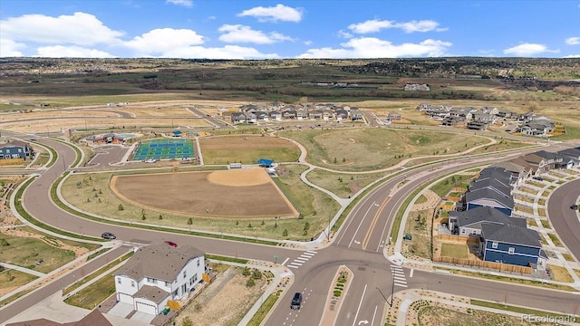 aerial view with a residential view