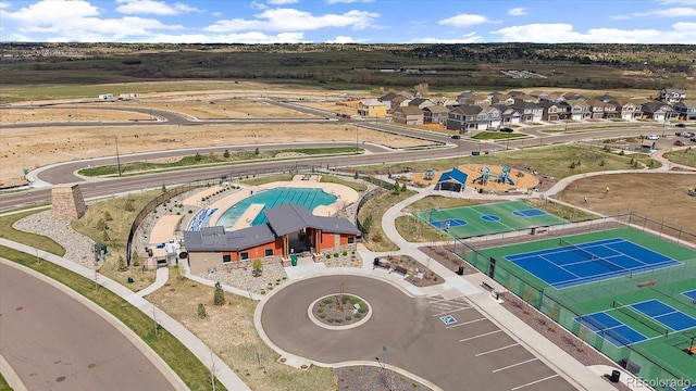 drone / aerial view featuring a residential view