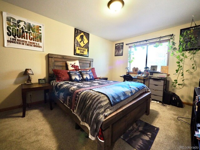 bedroom with carpet floors