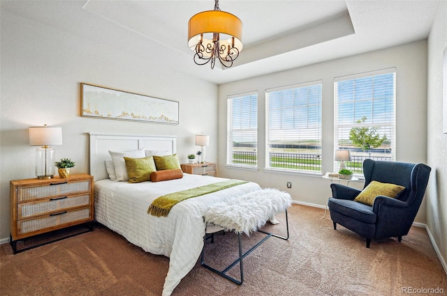 7426 E 148th Pl, Thornton, CO 80602 - bedroom featuring carpet, a chandelier, and baseboards