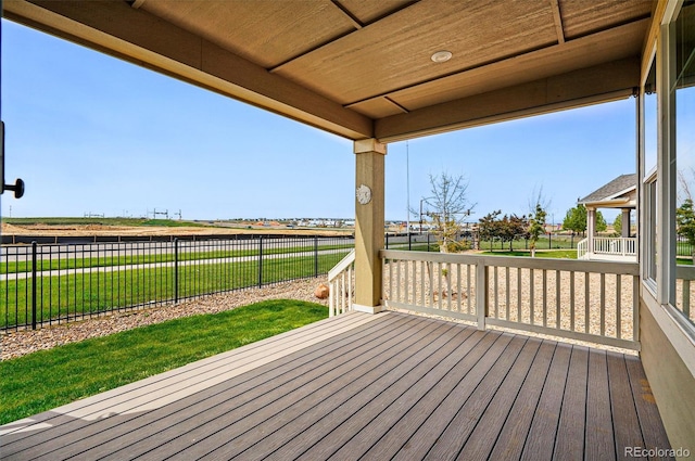 7426 E 148th Pl, Thornton, CO 80602 - wooden terrace with a fenced backyard