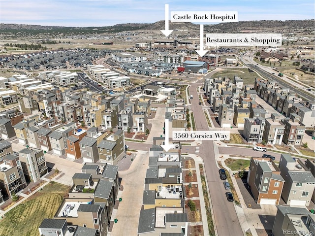 bird's eye view featuring a residential view