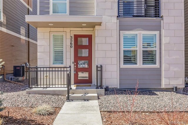 property entrance with cooling unit