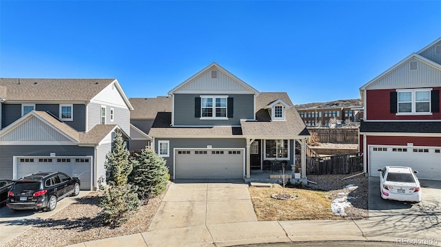 view of front of property with driveway and a garage