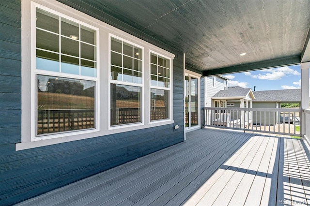 wooden terrace with covered porch