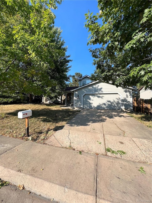 view of front of property featuring a garage