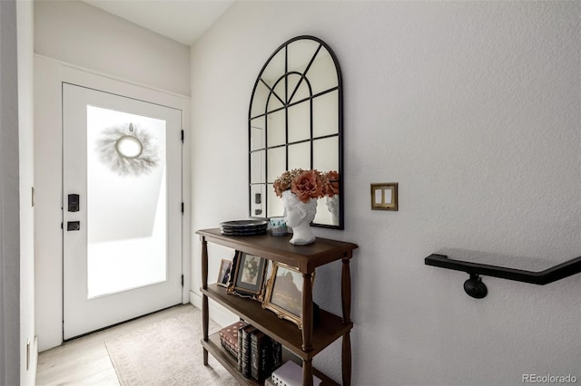 entryway with light wood-type flooring