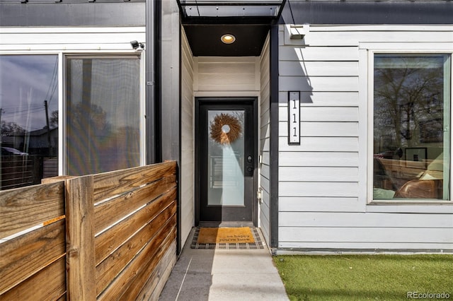 view of doorway to property