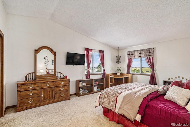 34181 Columbine Trl, Elizabeth, CO 80107 - carpeted bedroom featuring lofted ceiling and a textured ceiling