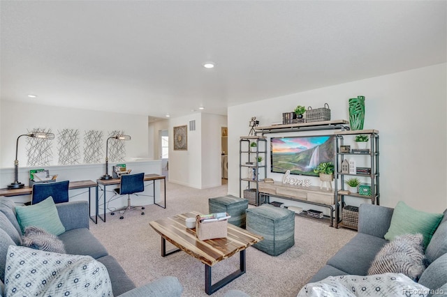 view of carpeted living room