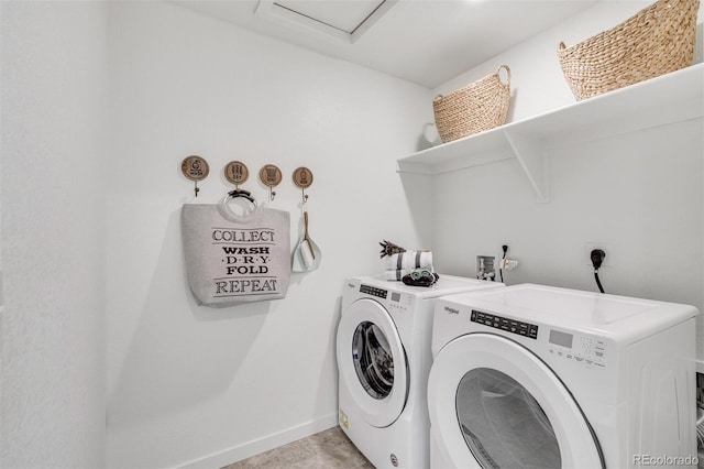 laundry area with washer and dryer