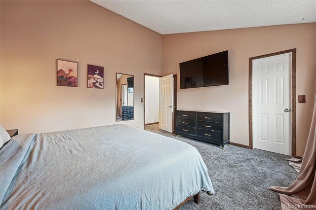 3593 S Gibralter Cir, Aurora, CO 80013 - carpeted bedroom featuring lofted ceiling and baseboards
