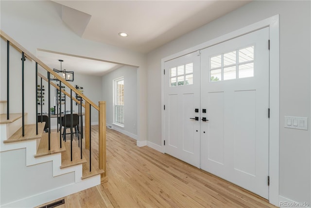 entryway featuring light hardwood / wood-style floors