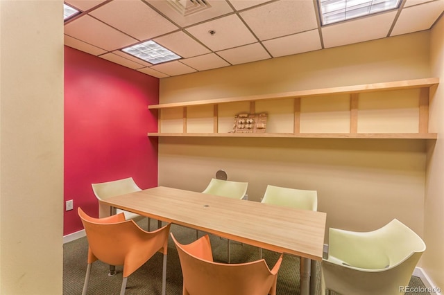 275 S Harrison St Unit 409, Denver, CO 80209 - dining room with a drop ceiling and carpet flooring
