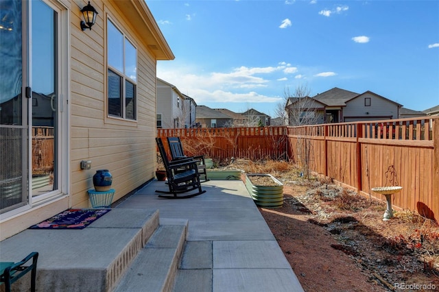 view of patio featuring a fenced backyard