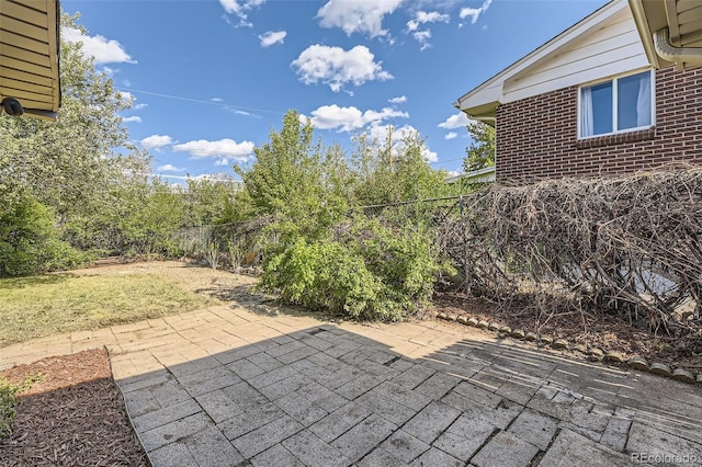 view of patio featuring a fenced backyard