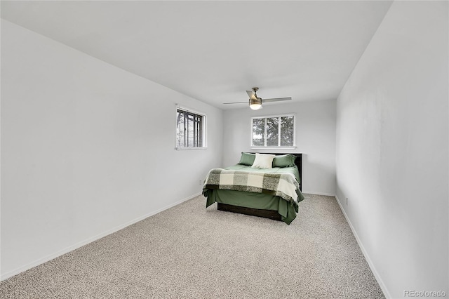 bedroom with carpet and ceiling fan