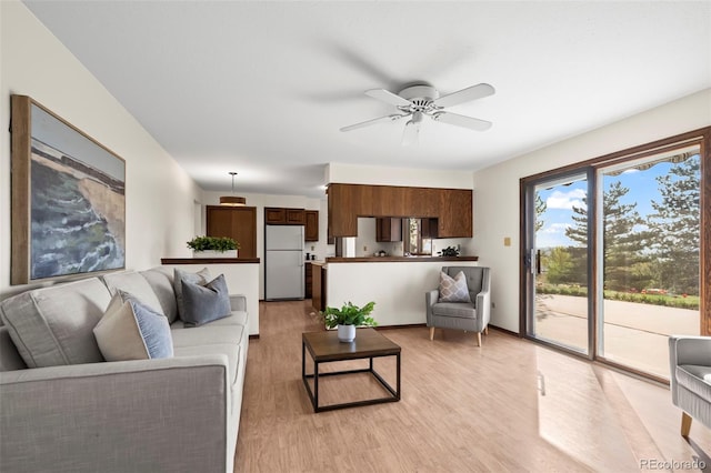 1198 Crestmoor Dr, Boulder, CO 80303 - living room featuring light wood-style floors and ceiling fan