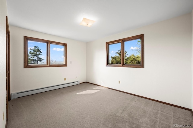 1198 Crestmoor Dr, Boulder, CO 80303 - spare room featuring a baseboard radiator, healthy amount of natural light, and carpet