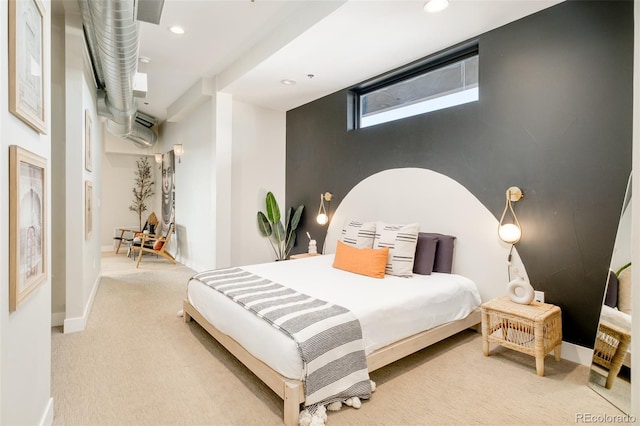 3198 Blake St Unit 402, Denver, CO 80205 - bedroom featuring carpet flooring and recessed lighting