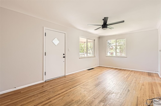 4111 S Delaware St, Englewood, CO 80110 - entrance foyer featuring a ceiling fan and light wood-style floors