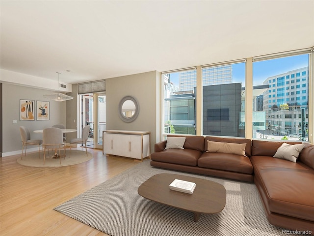 living room featuring hardwood / wood-style flooring