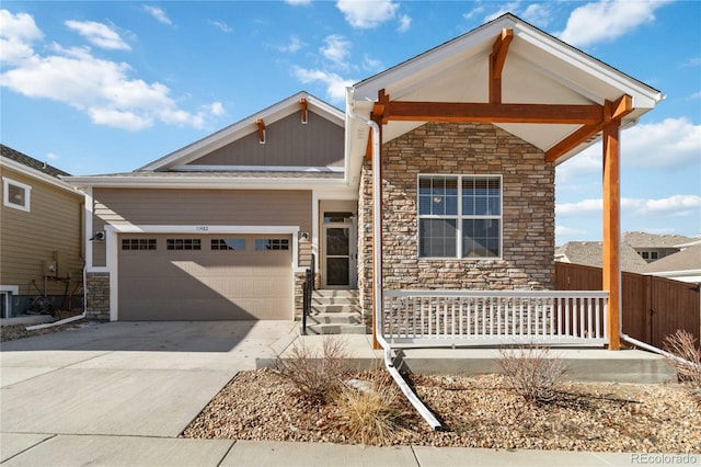 view of front of house featuring central AC and a garage