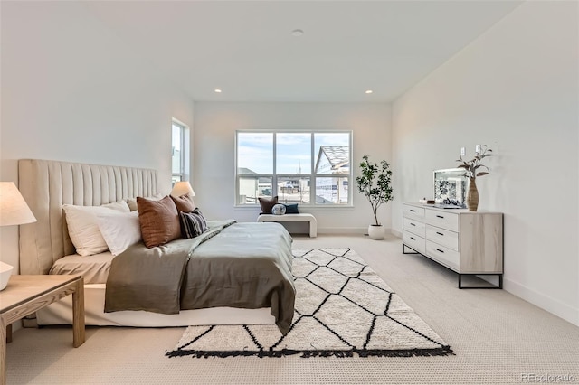 668 Leafy Aster Ln, Castle Rock, CO 80104 - bedroom featuring light carpet, baseboards, and recessed lighting