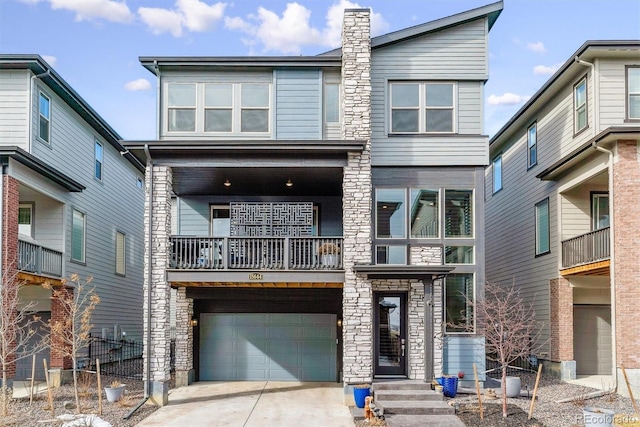 view of property with a garage