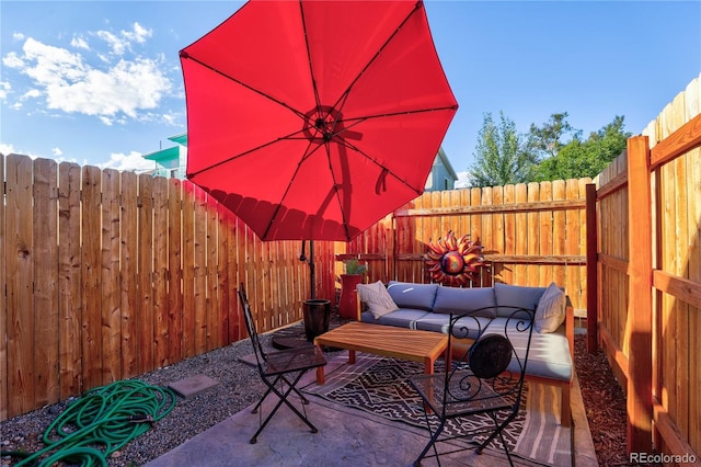 1739 E Martin Luther King Jr Blvd, Denver, CO 80205 - fenced backyard featuring an outdoor hangout area and a patio