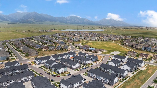 aerial view with a mountain view