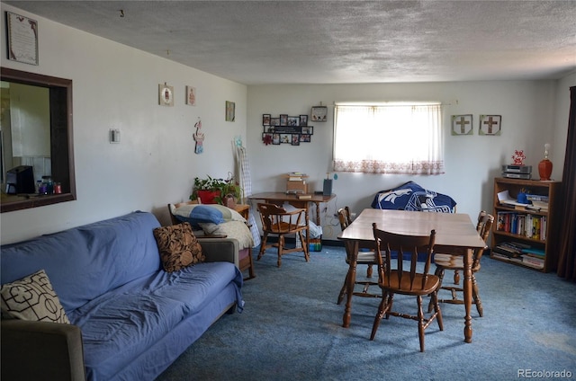 21064 Kelly St, Matheson, CO 80830 - carpeted dining area featuring a textured ceiling