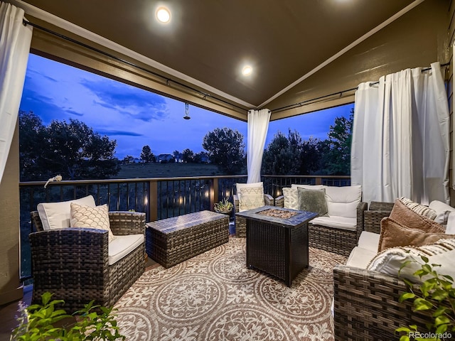 9412 Burgundy Cir, Highlands Ranch, CO 80126 - view of patio / terrace with an outdoor living space with a fire pit