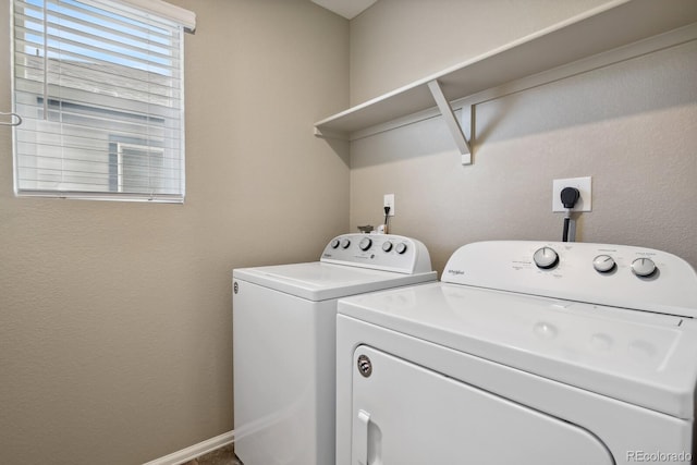 washroom featuring independent washer and dryer