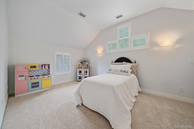 2340 S Columbine St, Denver, CO 80210 - bedroom featuring lofted ceiling and light carpet