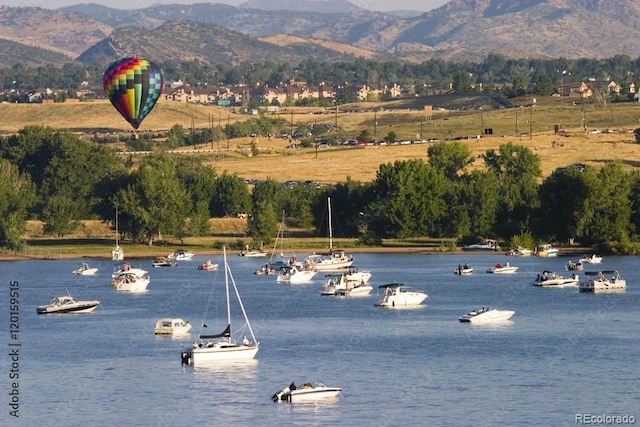 property view of water featuring a mountain view