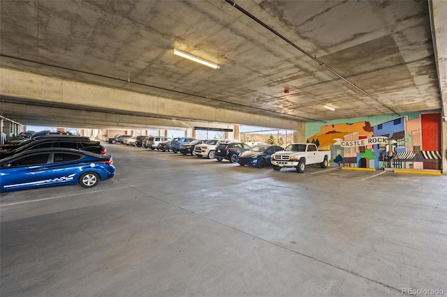 view of parking garage