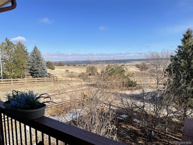 exterior space featuring a rural view