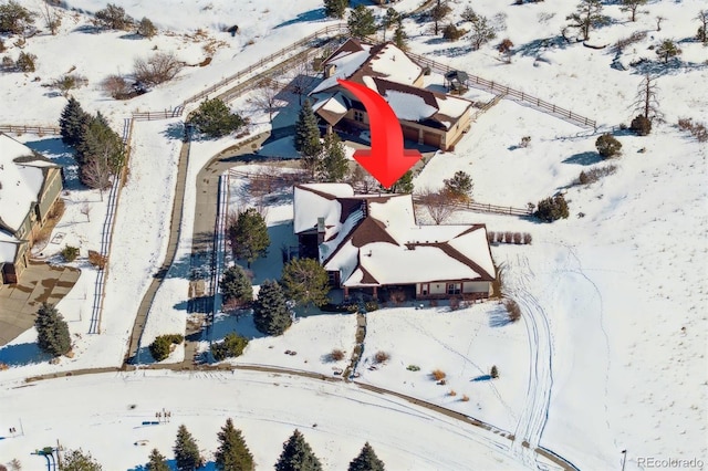 view of snowy aerial view