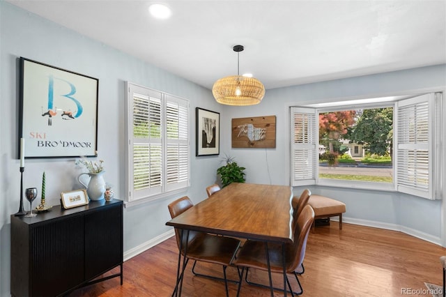 2309 Magellan St, Colorado Springs, CO 80907 - dining area featuring healthy amount of natural light, wood finished floors, and recessed lighting