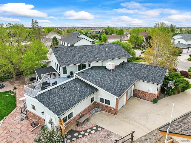 aerial perspective of suburban area