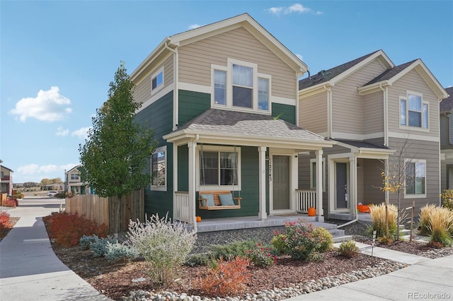 view of front of home featuring covered porch