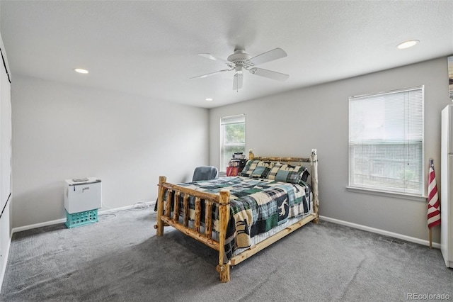 13802 Jasmine St, Thornton, CO 80602 - bedroom featuring carpet flooring, ceiling fan, and recessed lighting