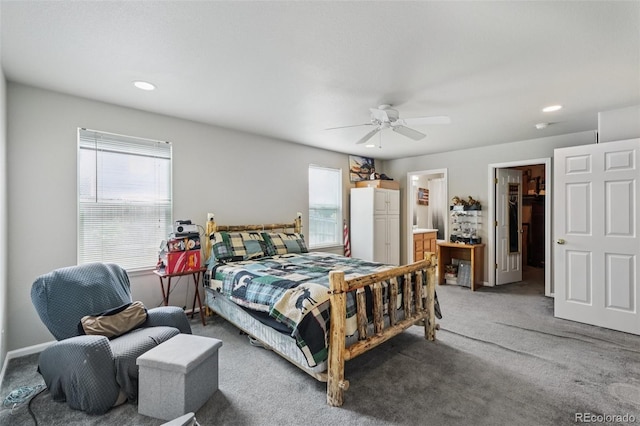 13802 Jasmine St, Thornton, CO 80602 - bedroom with carpet floors, a spacious closet, recessed lighting, a ceiling fan, and a closet