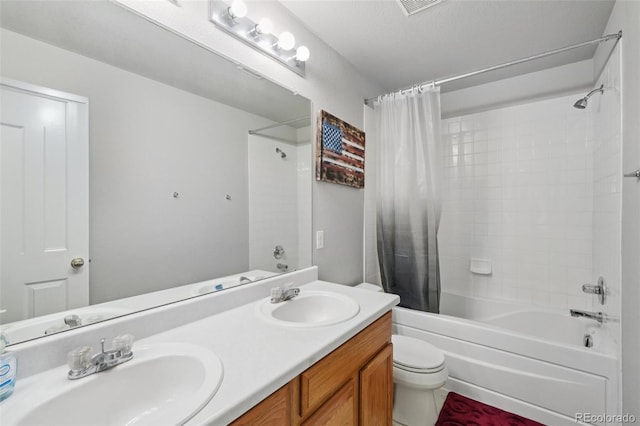 13802 Jasmine St, Thornton, CO 80602 - full bathroom featuring shower / bath combo and double vanity