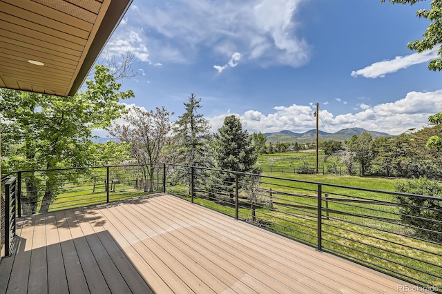 12196 W Belleview Dr, Littleton, CO 80127 - wooden terrace with a mountain view