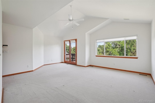 2247 Eagles Nest Dr, Lafayette, CO 80026 - carpeted spare room featuring lofted ceiling and ceiling fan