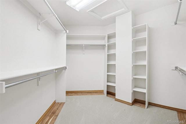 2247 Eagles Nest Dr, Lafayette, CO 80026 - walk in closet featuring attic access and light colored carpet