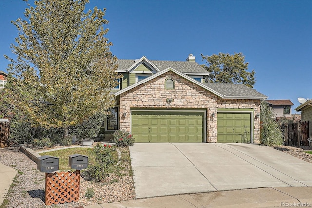 view of front of property featuring a garage